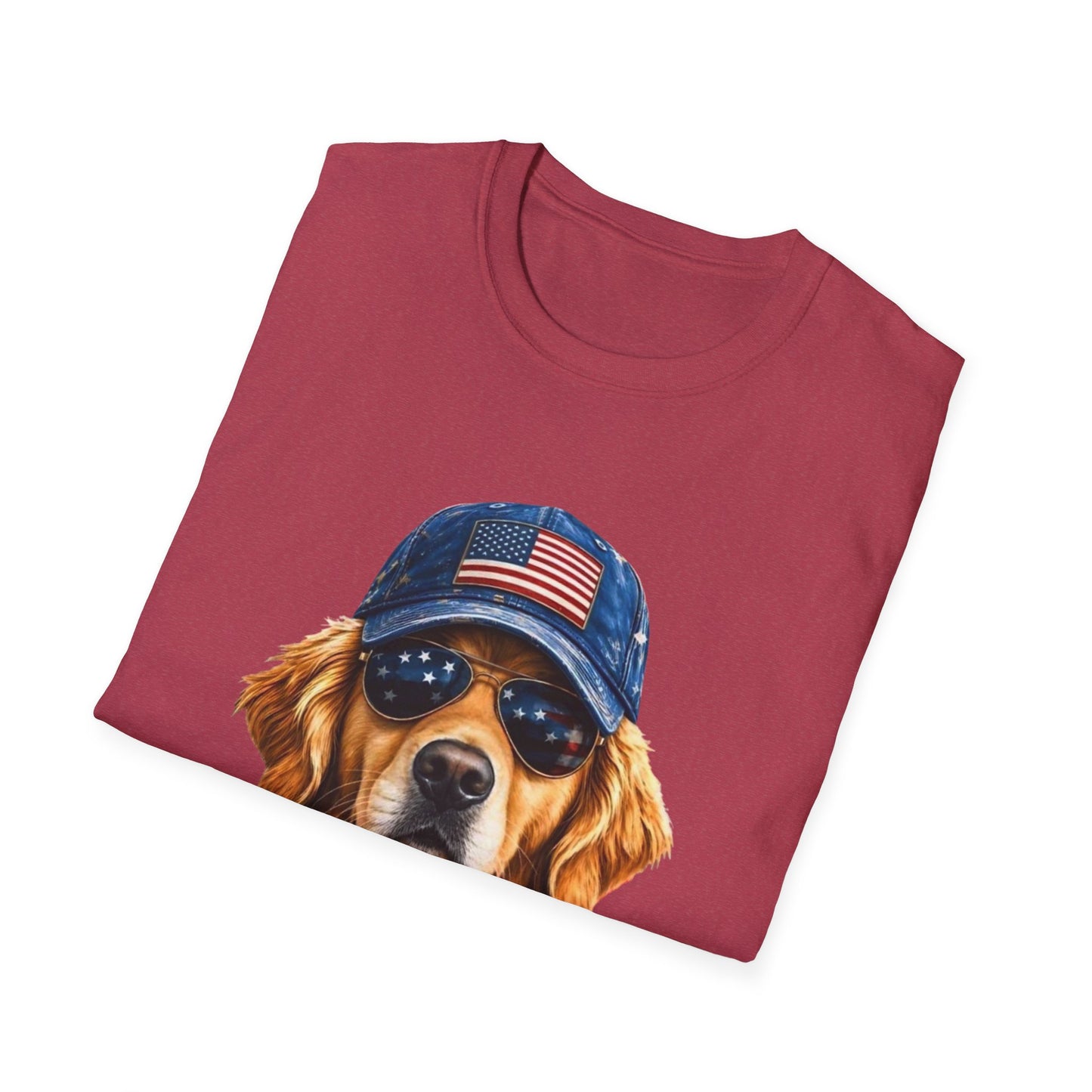 USA Golden Retriever Dog T-Shirt — Patriotic American Flag Tee