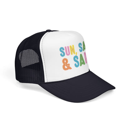 Sun, Salt & Sand Trucker Hat — Colorful Beach Foam Cap
