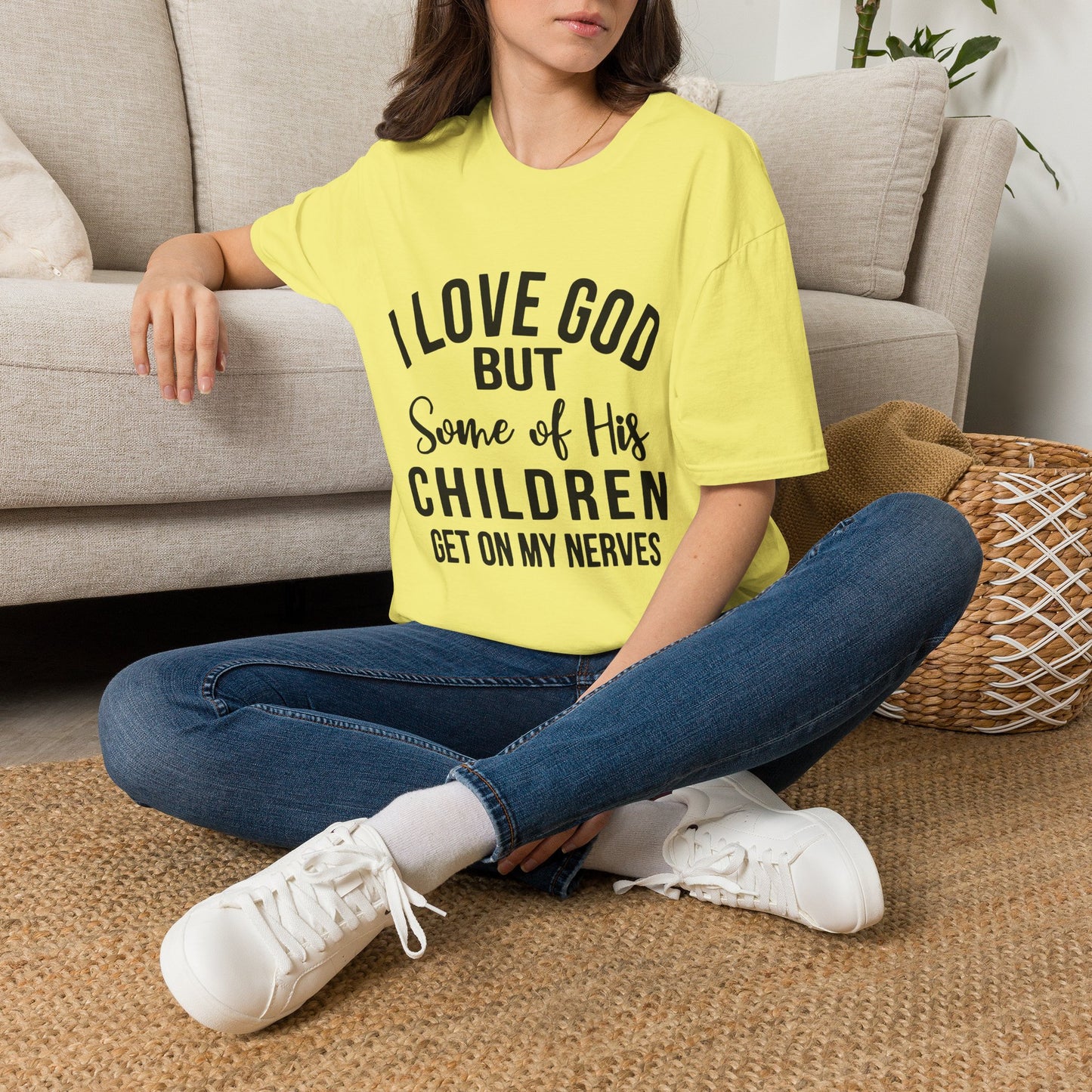 I Love God But Some of His Children Get on My Nerves T-Shirt | Christian Humorous Tee