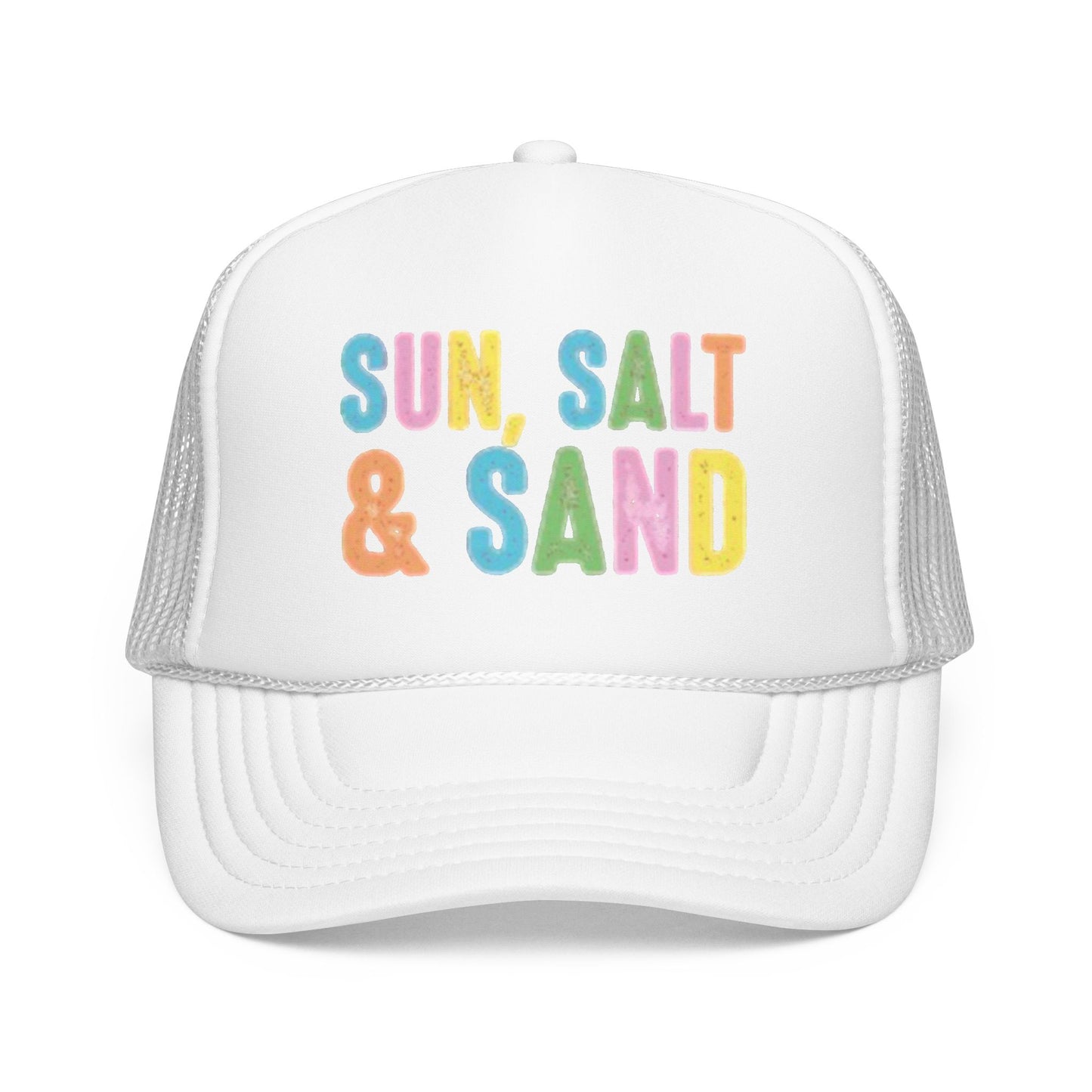 Sun, Salt & Sand Trucker Hat — Colorful Beach Foam Cap