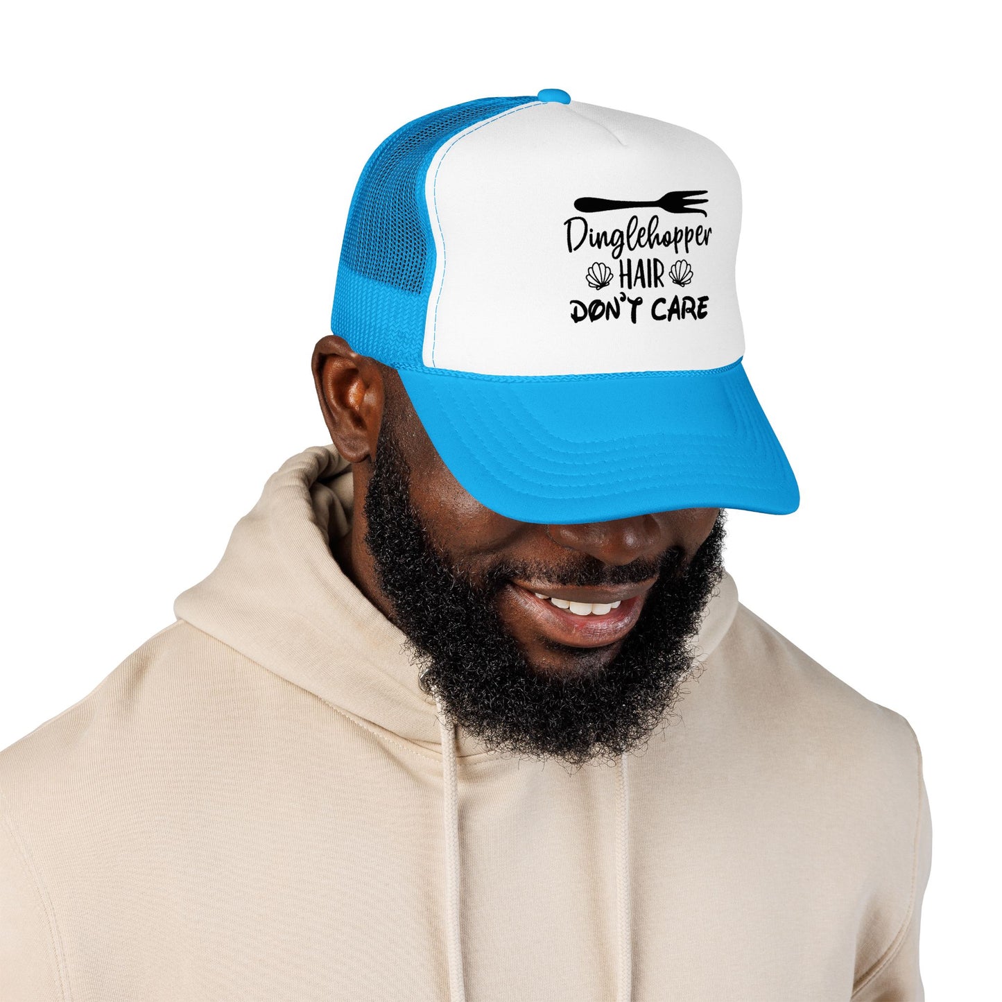 Dinglehopper Hair Don't Care; Trucker style hat