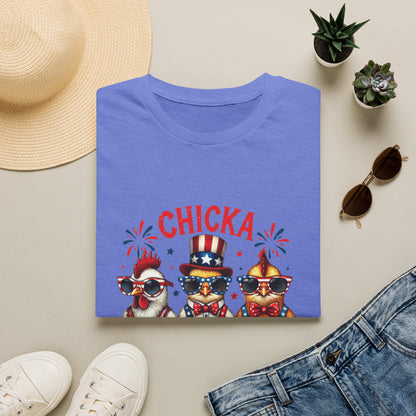 Chicka Boom Boom T-Shirt — Patriotic Trio Chickens 4th of July Tee