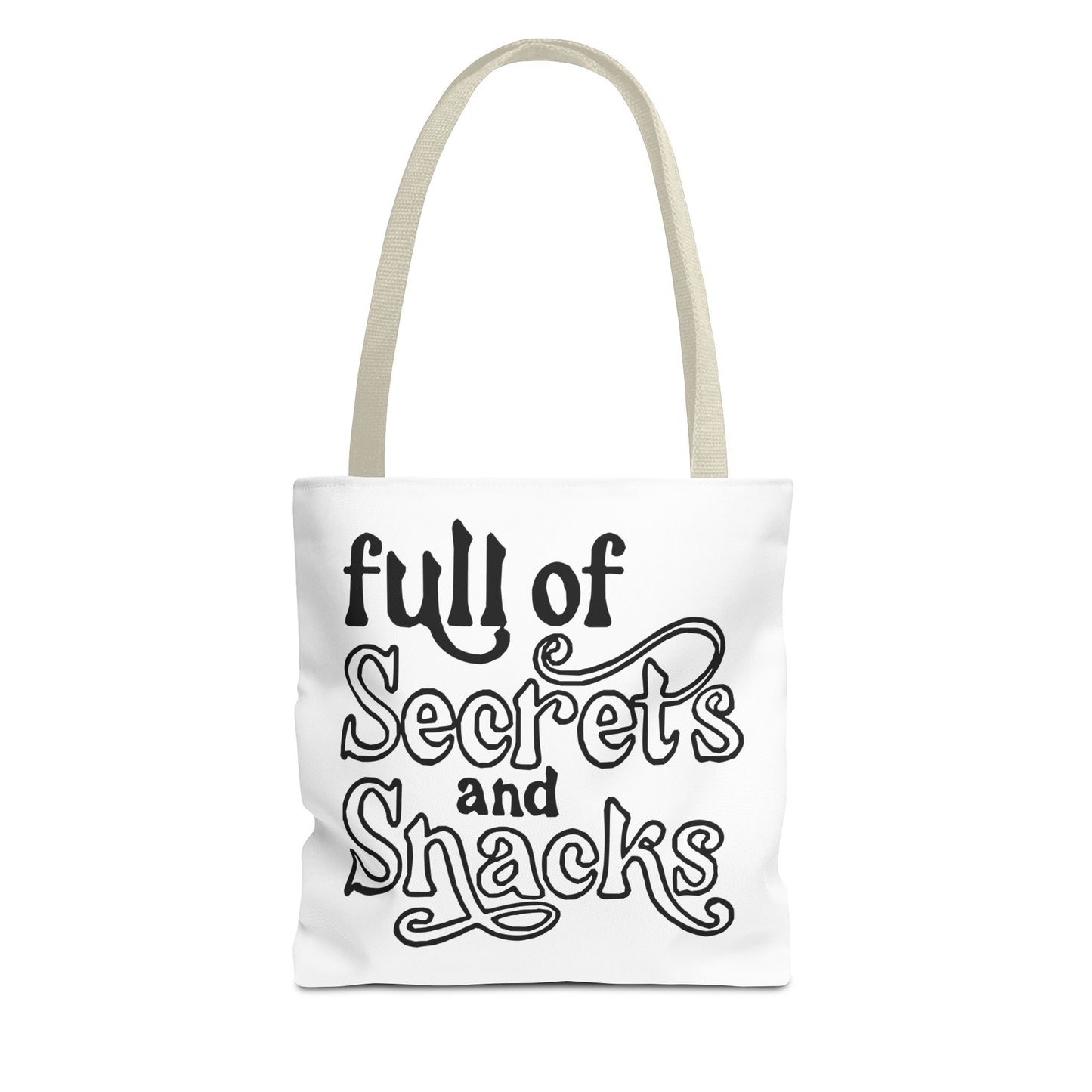 Tote Bag — "Full of Secrets and Snacks" Phrase Tote