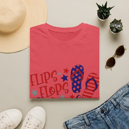 T-Shirt — "Flips Flops Fireworks & Freedom" Patriotic Fourth of July Tee