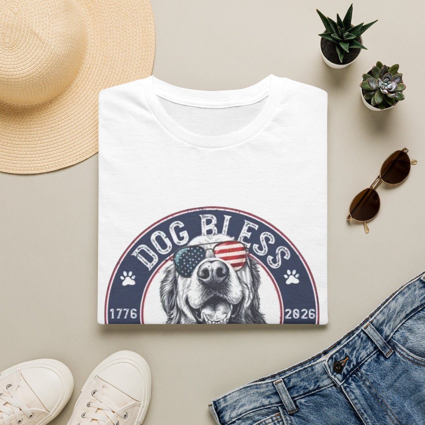Dog Bless America T-Shirt — Patriotic Dog Graphic Tee ("Dog Bless")