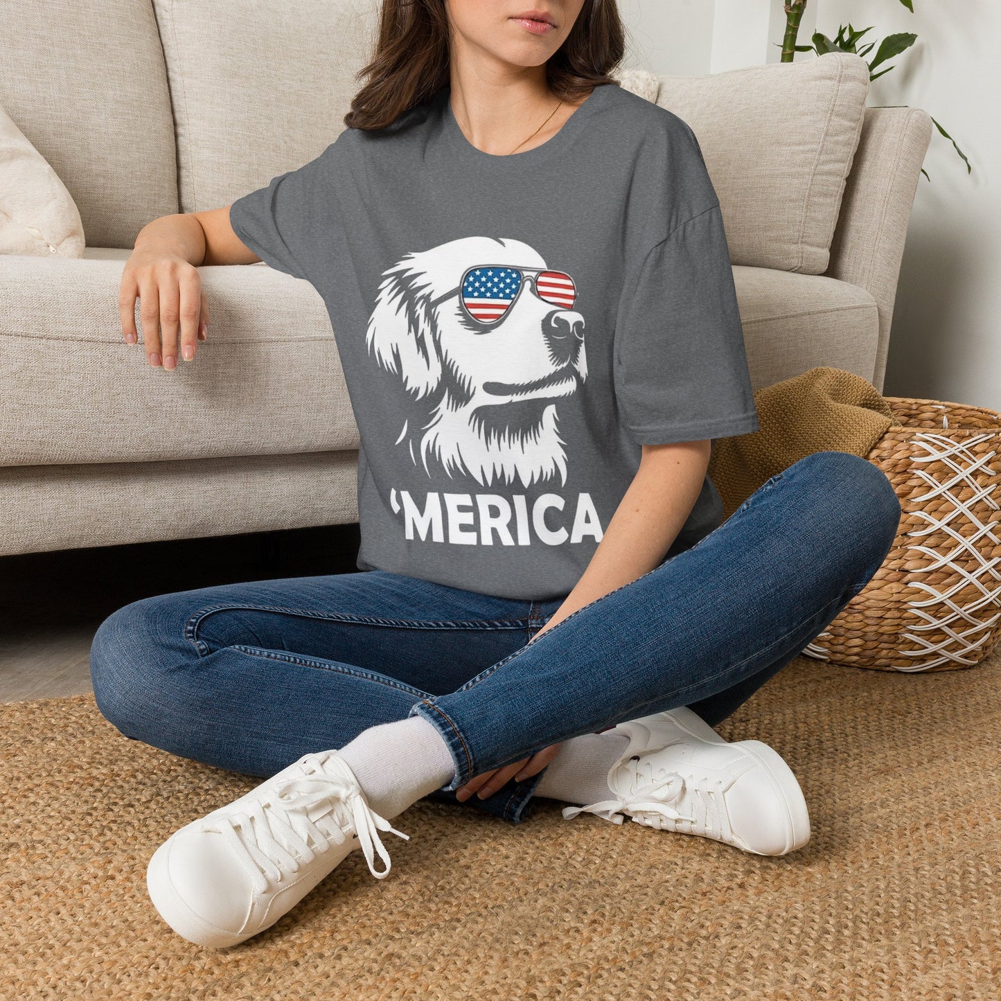 Patriotic Dog Tee — ‘Merica Sunglasses American Flag T-Shirt