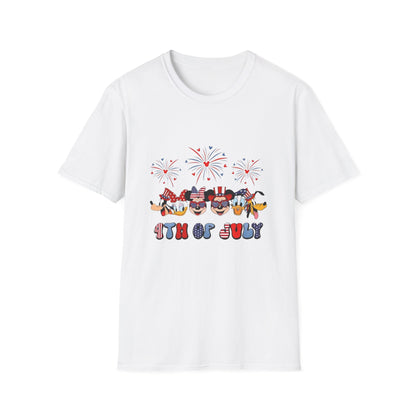 4th of July Graphic T-Shirt — Patriotic Fireworks & USA Icons Tee