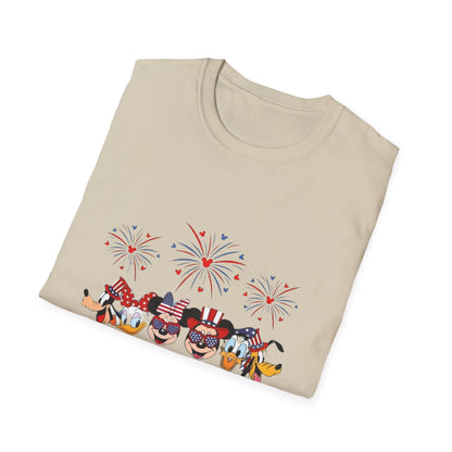4th of July Graphic T-Shirt — Patriotic Fireworks & USA Icons Tee