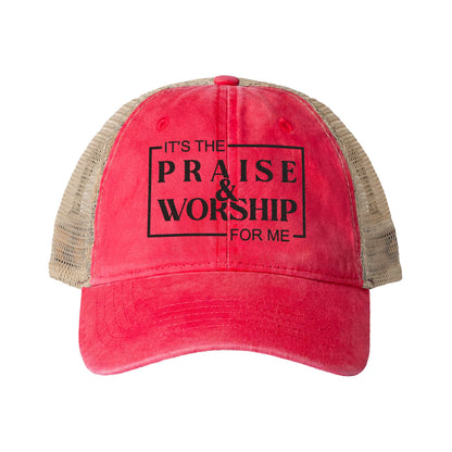 It's Praise and Worship | Women's Washed Mesh-Back Cap
