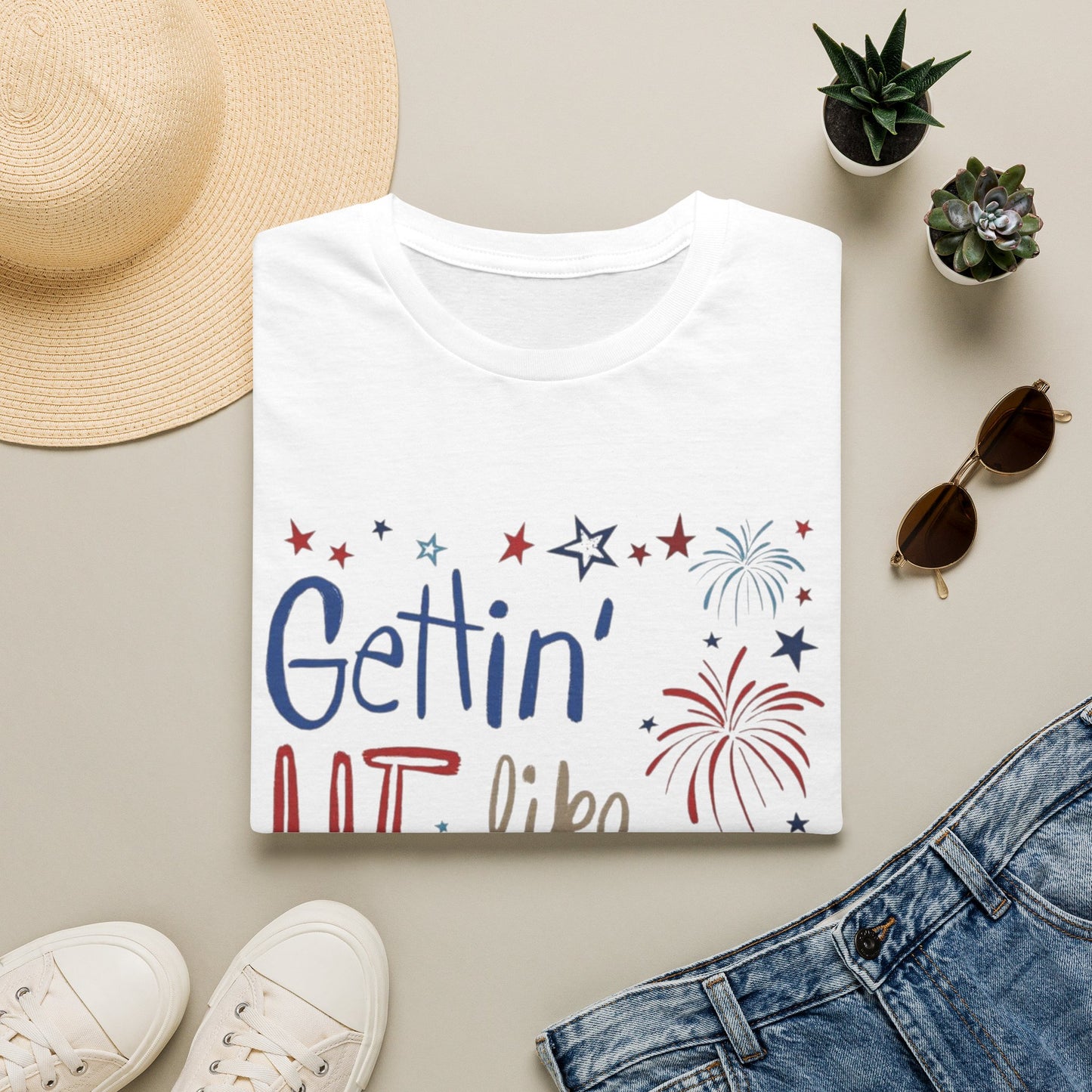 Gettin' Lit Like It's 1776 T-Shirt — Patriotic 4th of July Fireworks Tee