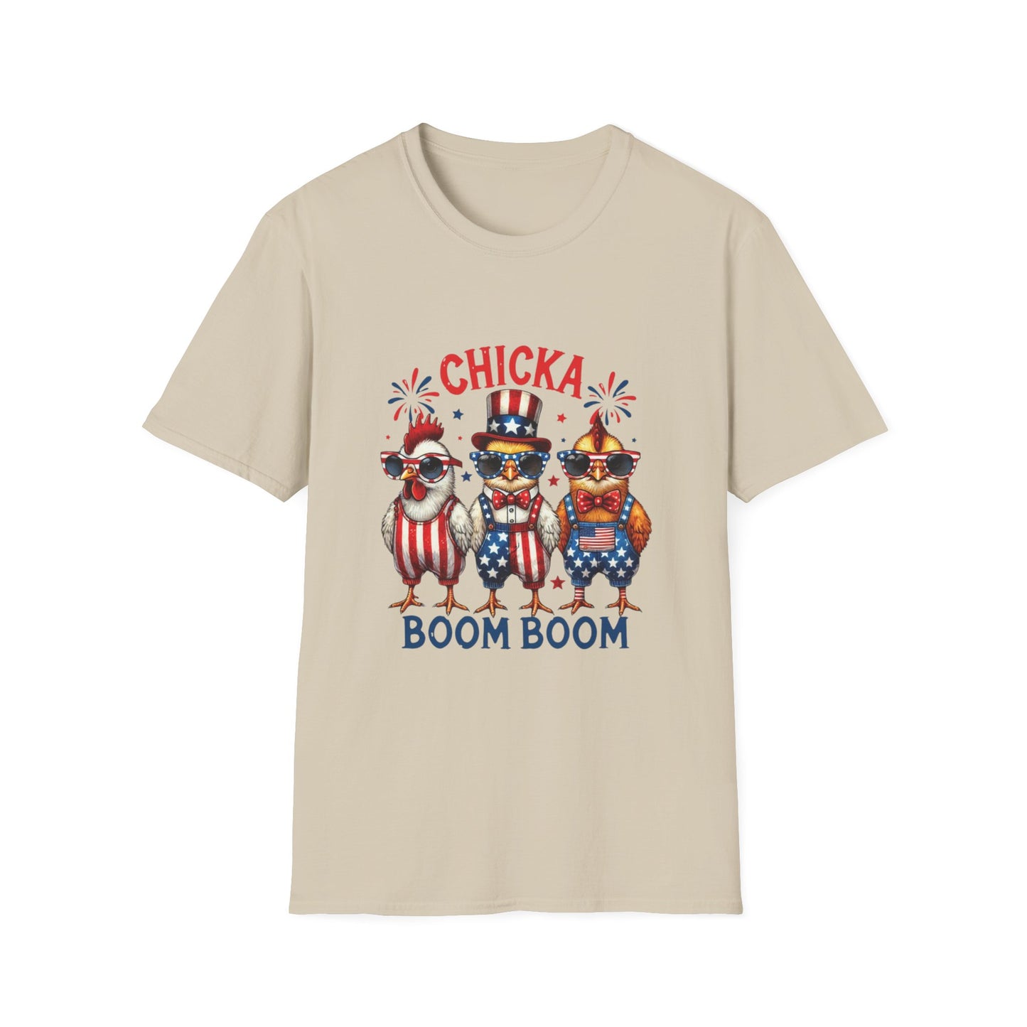 Chicka Boom Boom T-Shirt — Patriotic Trio Chickens 4th of July Tee