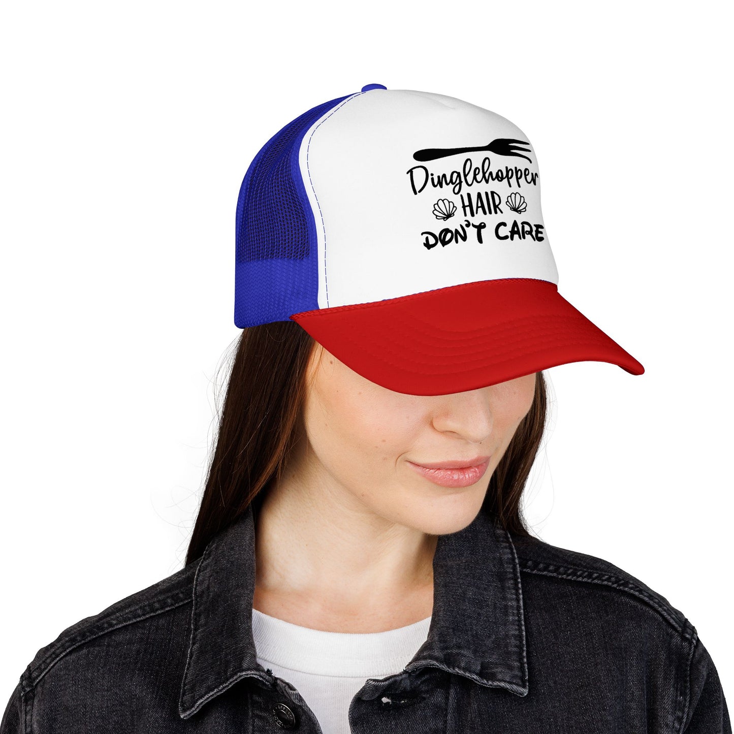 Dinglehopper Hair Don't Care; Trucker style hat