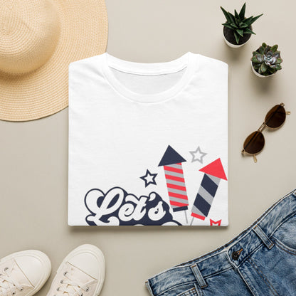 Let's Get Lit Fireworks T-Shirt — 4th of July Patriotic Party Tee