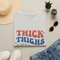 T-Shirt — "Thick Thighs American Vibes" Retro Patriotic Graphic Tee