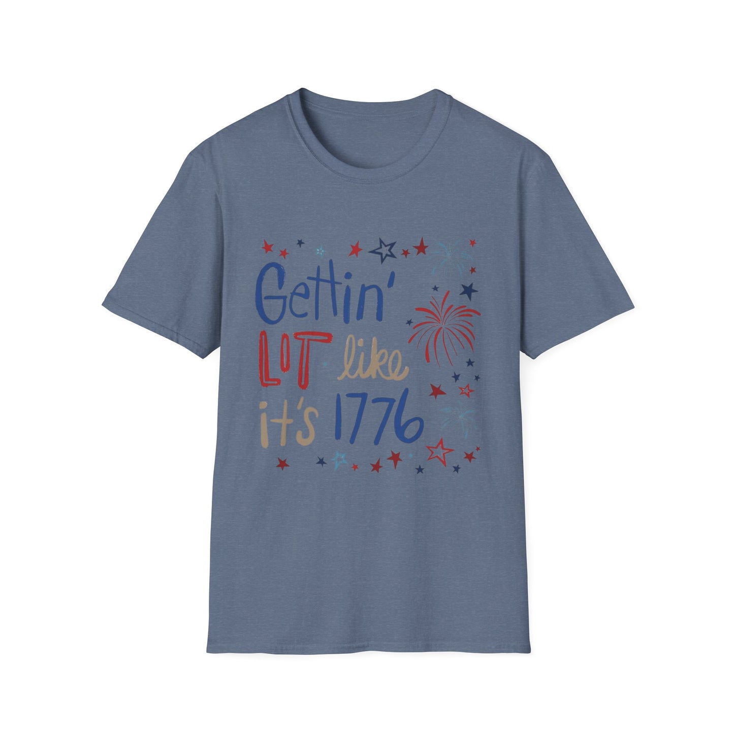 Gettin' Lit Like It's 1776 T-Shirt — Patriotic 4th of July Fireworks Tee