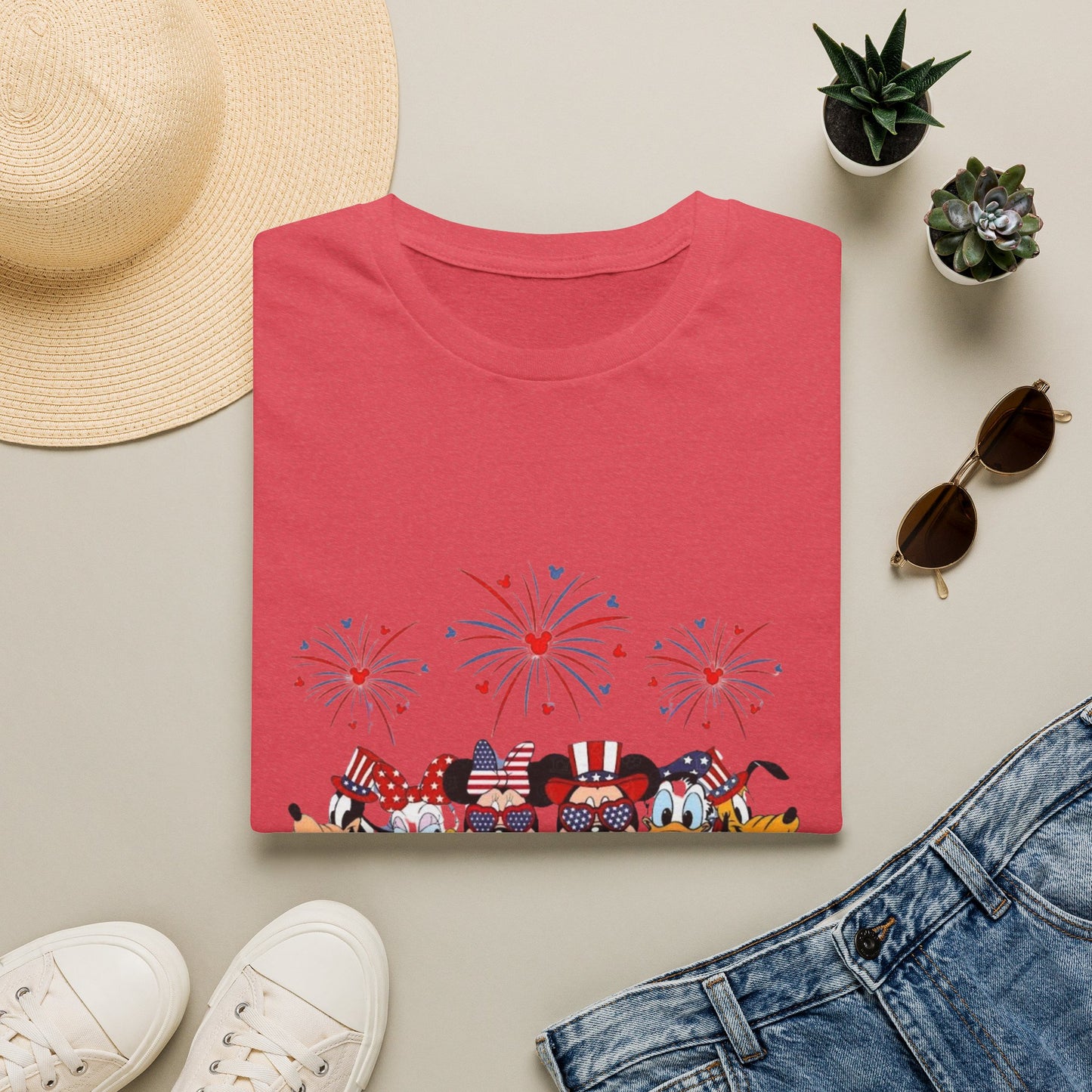 4th of July Graphic T-Shirt — Patriotic Fireworks & USA Icons Tee