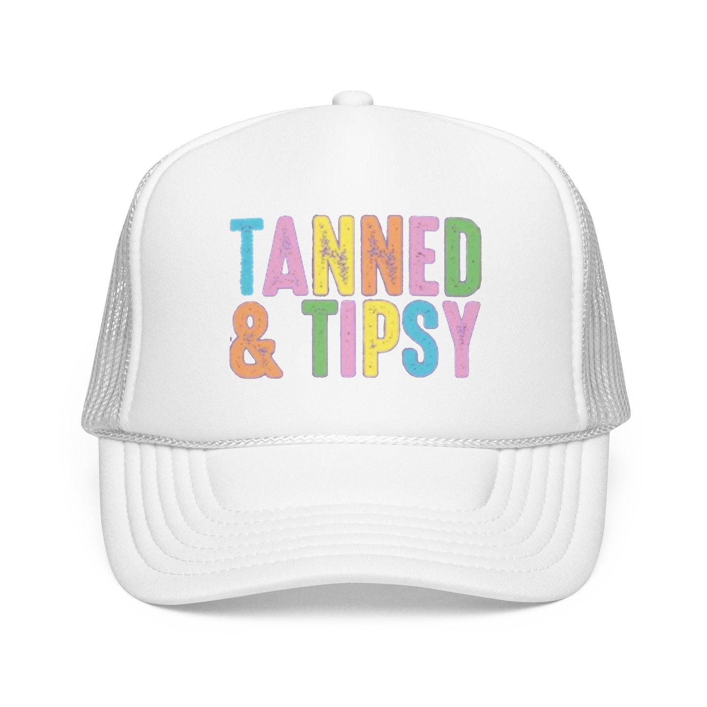 Tanned & Tipsy Trucker Hat — Colorful Summer Foam Cap