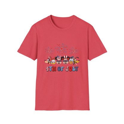 4th of July Graphic T-Shirt — Patriotic Fireworks & USA Icons Tee
