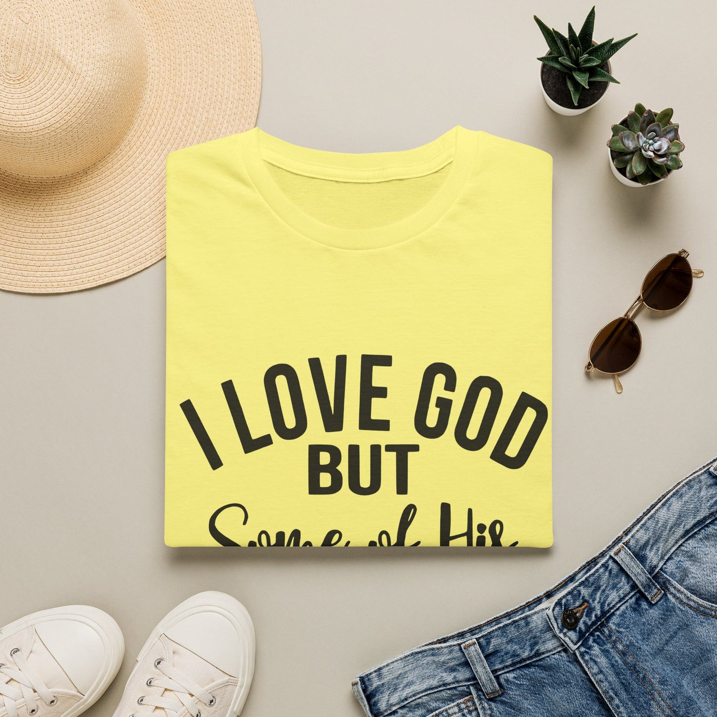 I Love God But Some of His Children Get on My Nerves T-Shirt | Christian Humorous Tee
