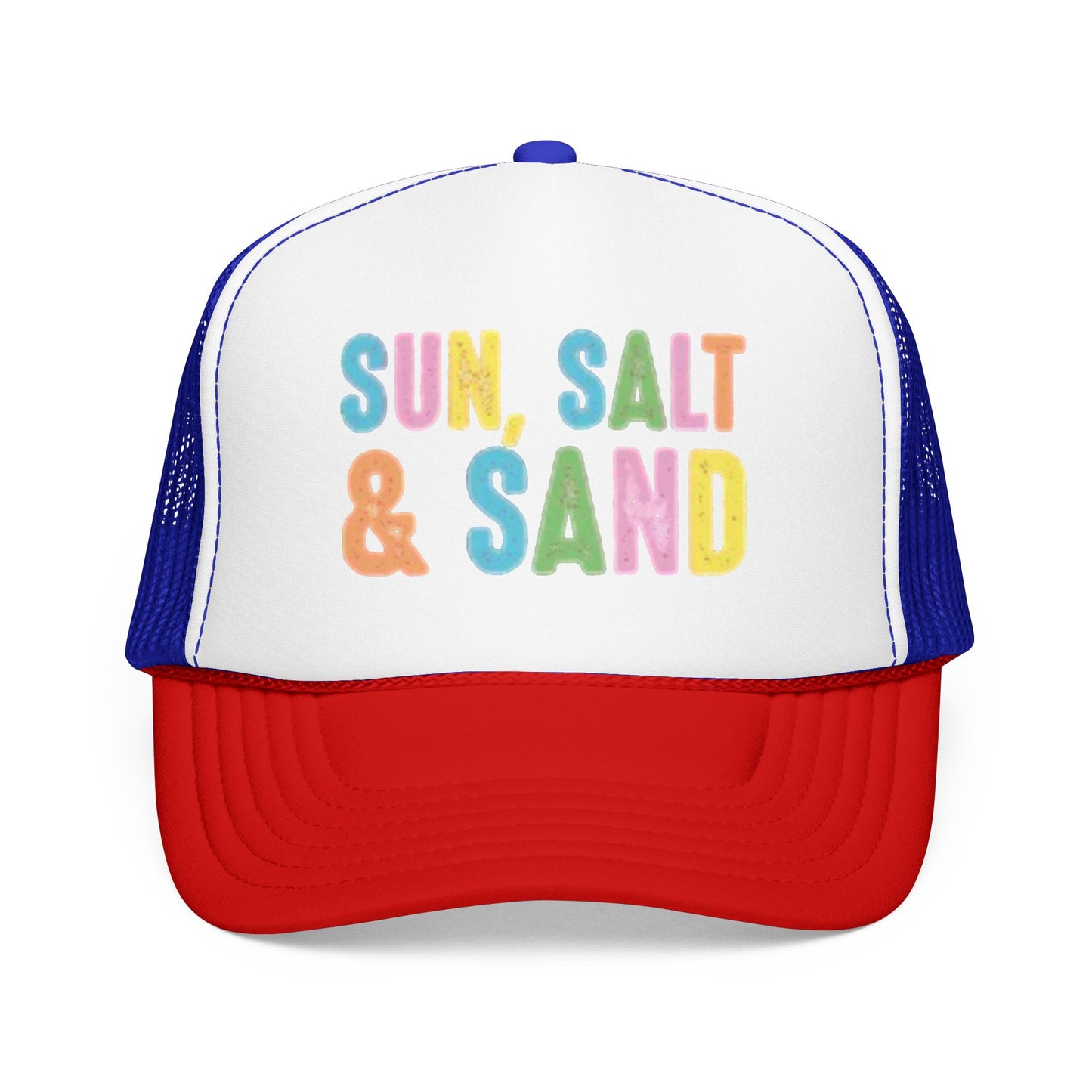 Sun, Salt & Sand Trucker Hat — Colorful Beach Foam Cap