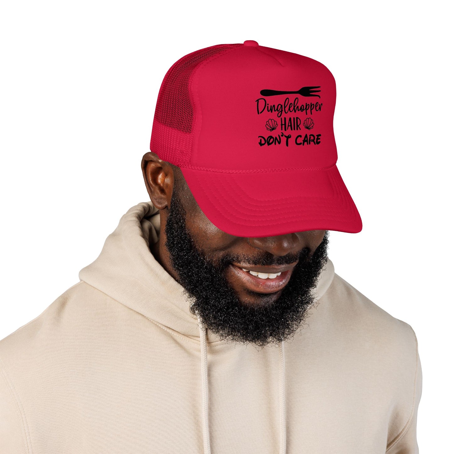 Dinglehopper Hair Don't Care; Trucker style hat
