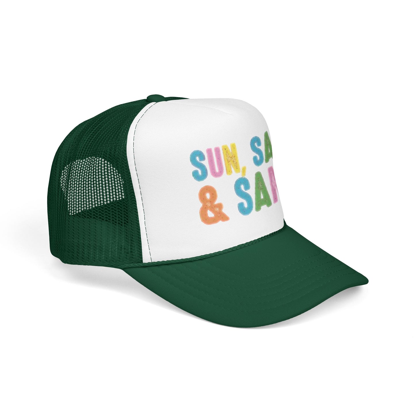 Sun, Salt & Sand Trucker Hat — Colorful Beach Foam Cap