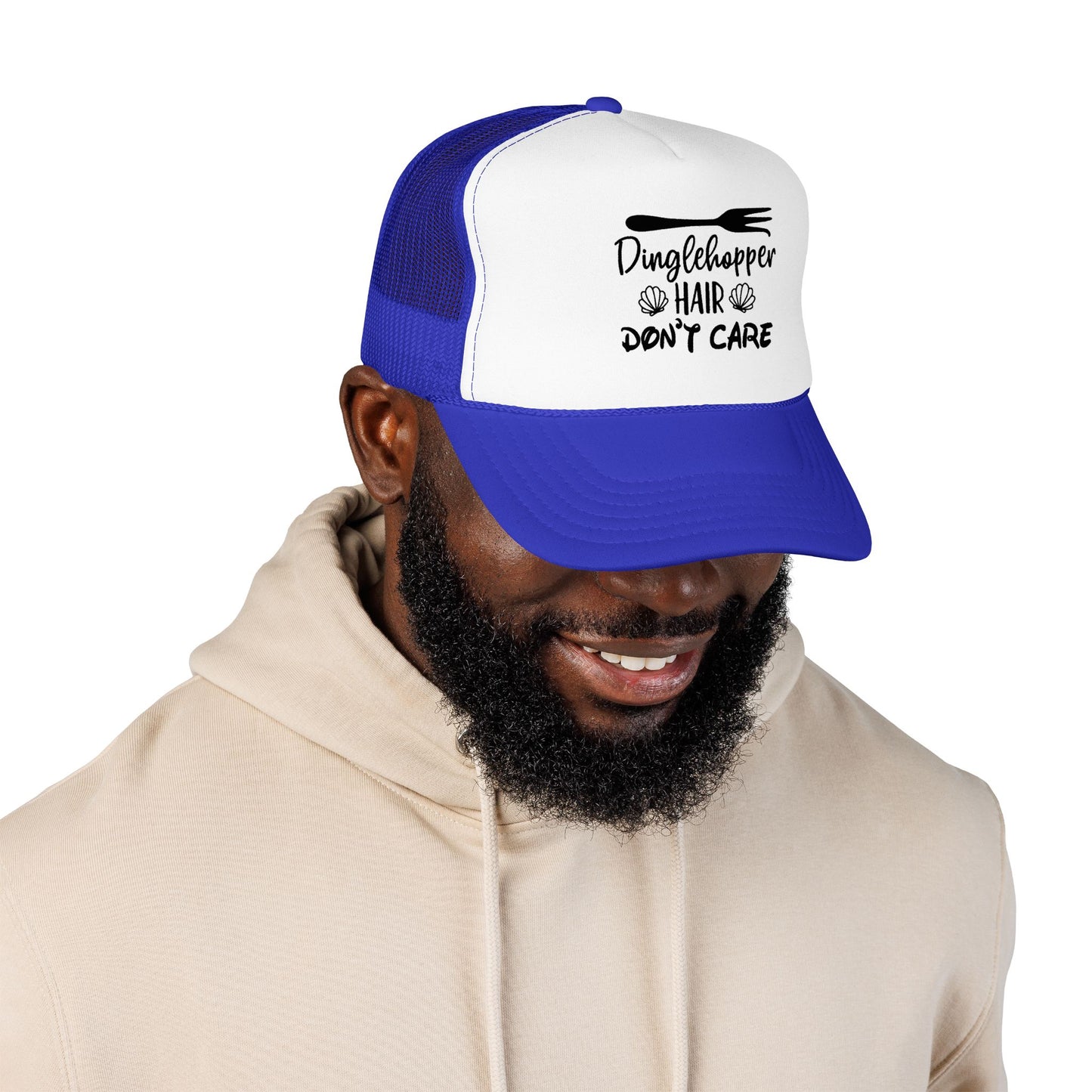 Dinglehopper Hair Don't Care; Trucker style hat
