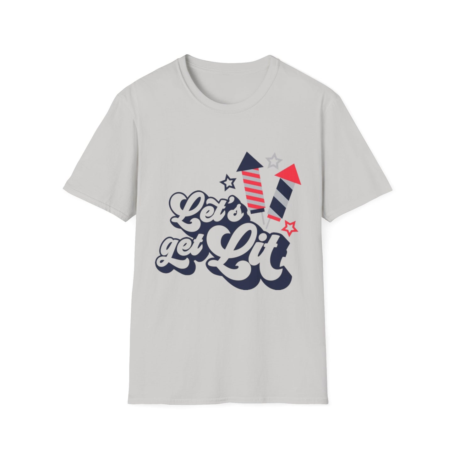Let's Get Lit Fireworks T-Shirt — 4th of July Patriotic Party Tee