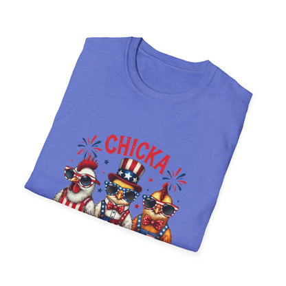 Chicka Boom Boom T-Shirt — Patriotic Trio Chickens 4th of July Tee