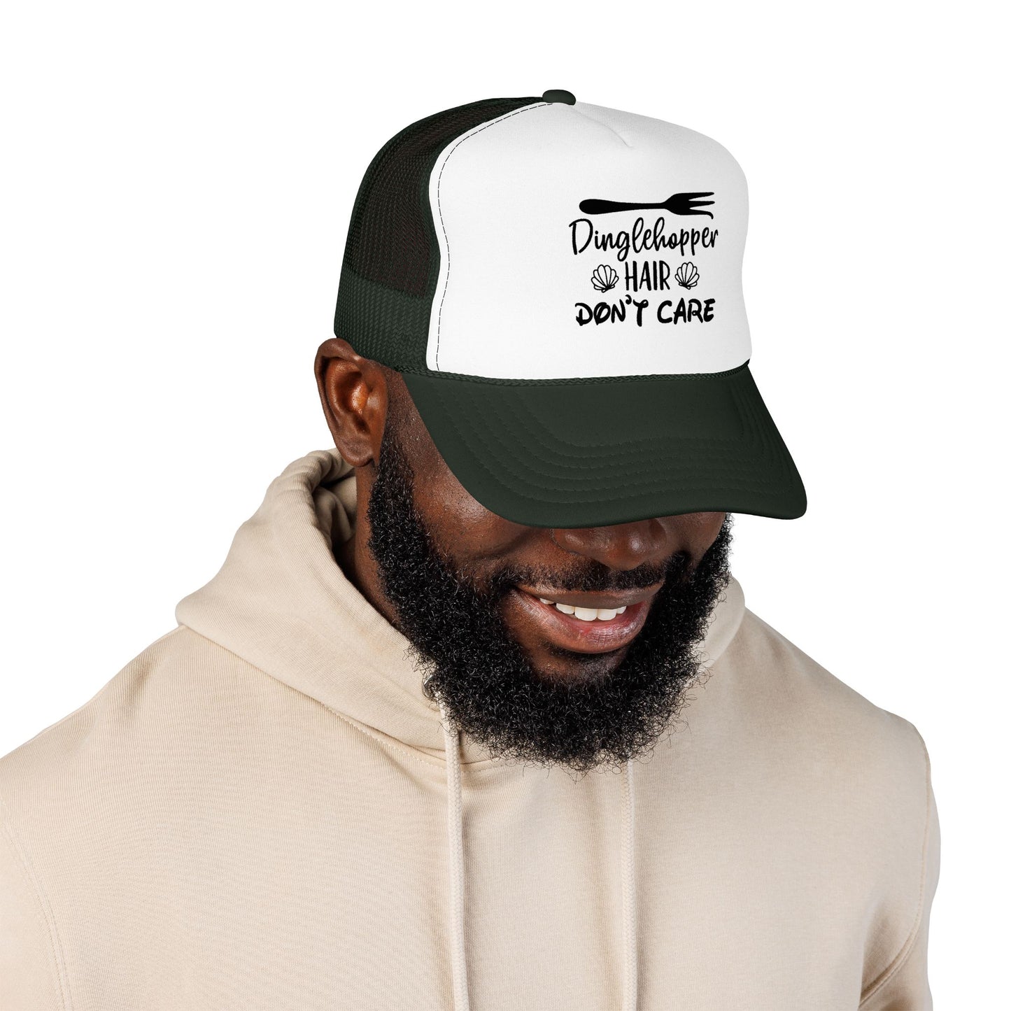 Dinglehopper Hair Don't Care; Trucker style hat