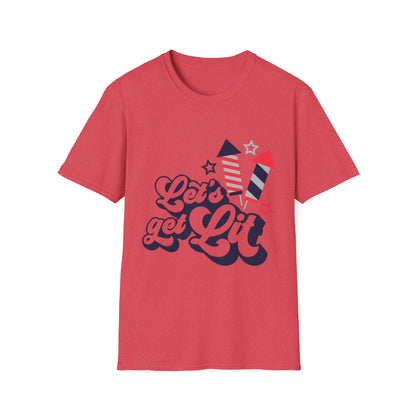 Let's Get Lit Fireworks T-Shirt — 4th of July Patriotic Party Tee