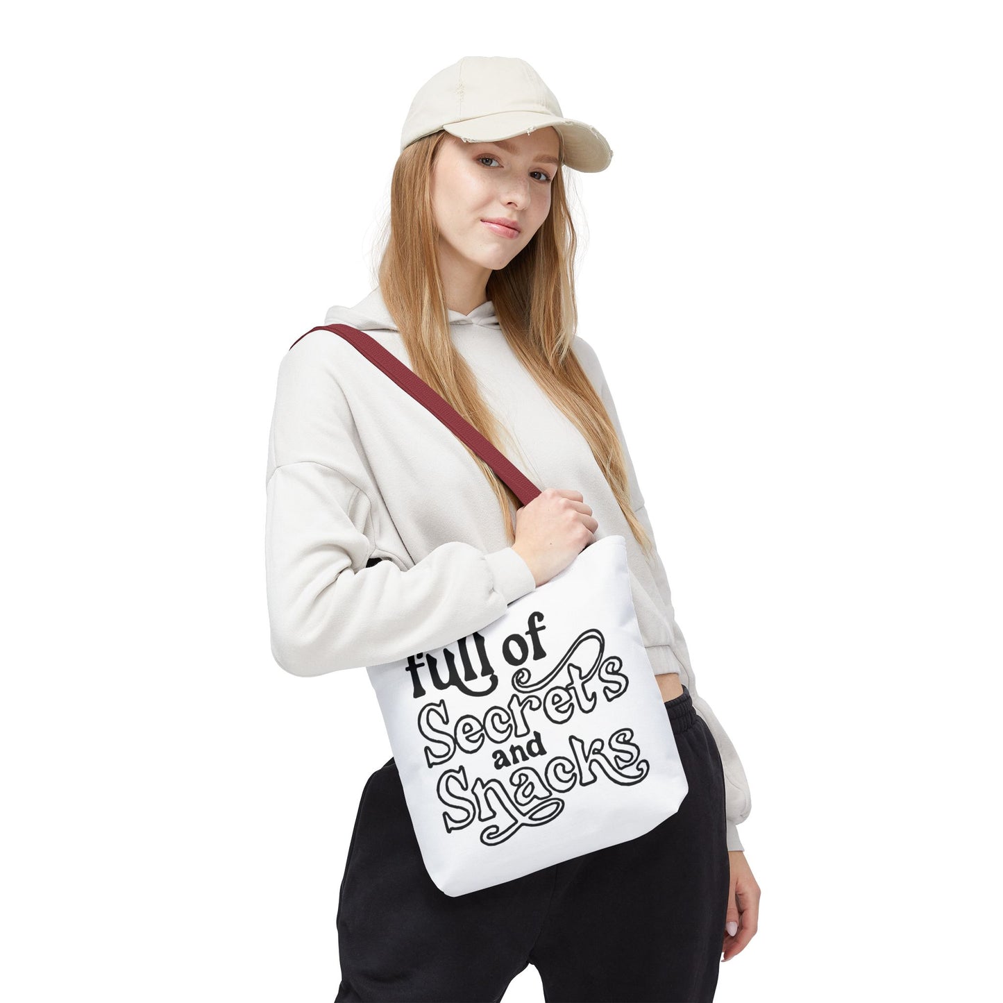 Tote Bag — "Full of Secrets and Snacks" Phrase Tote