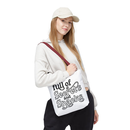 Tote Bag — "Full of Secrets and Snacks" Phrase Tote
