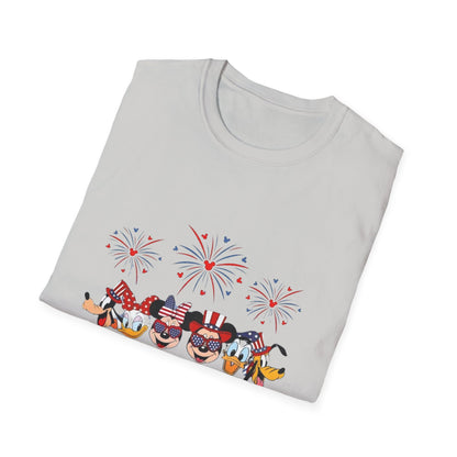 4th of July Graphic T-Shirt — Patriotic Fireworks & USA Icons Tee