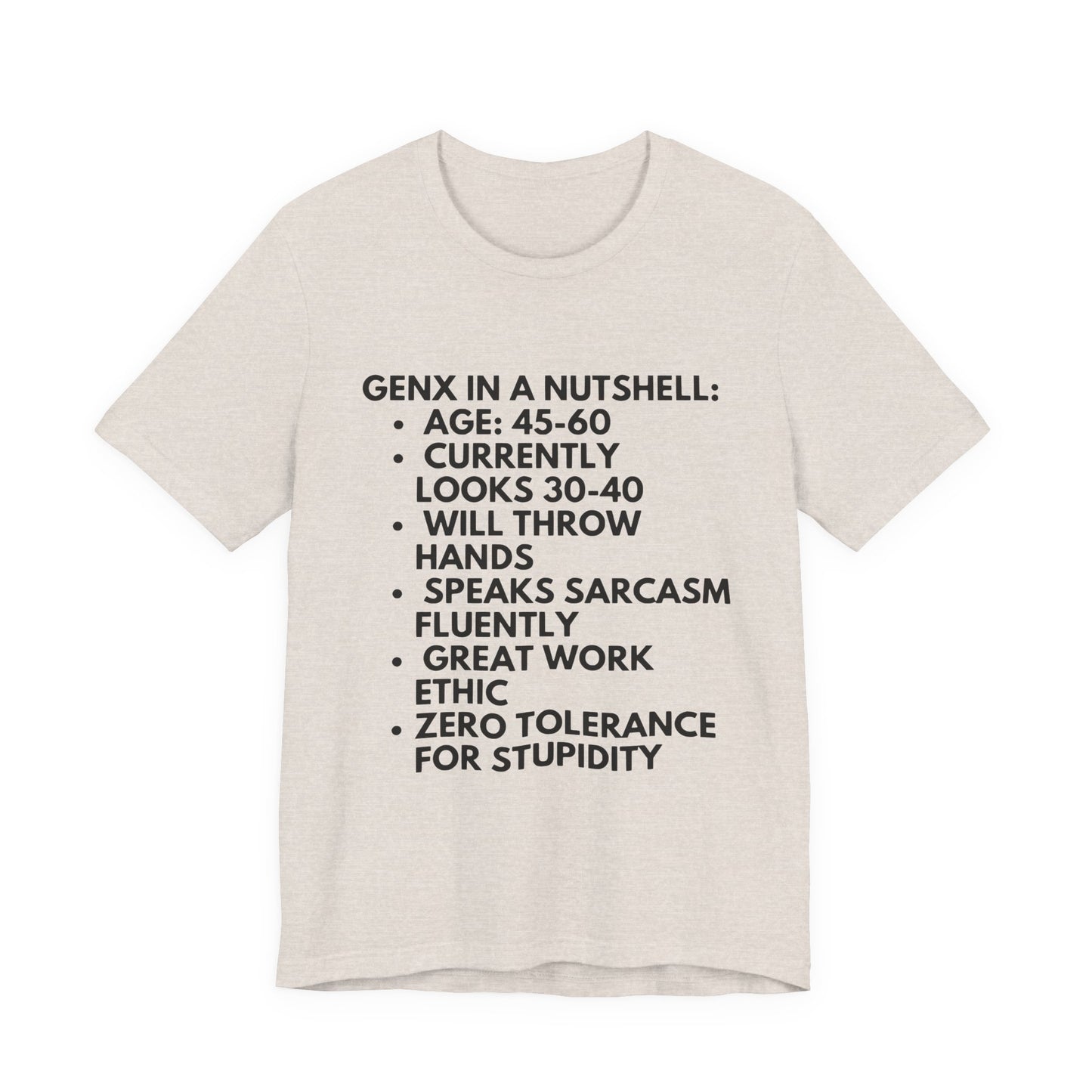 Gen X In A Nutshell Tee — Funny Vintage GenX Humor T-Shirt