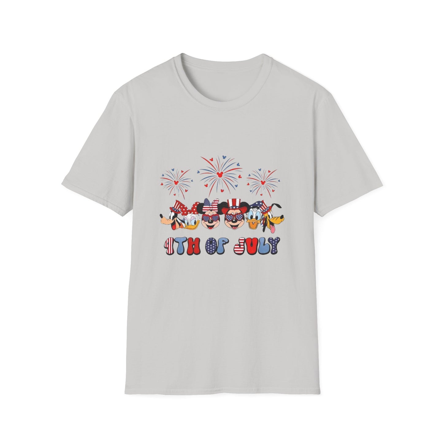 4th of July Graphic T-Shirt — Patriotic Fireworks & USA Icons Tee