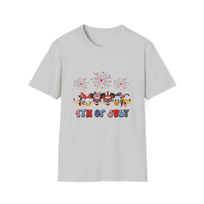 4th of July Graphic T-Shirt — Patriotic Fireworks & USA Icons Tee