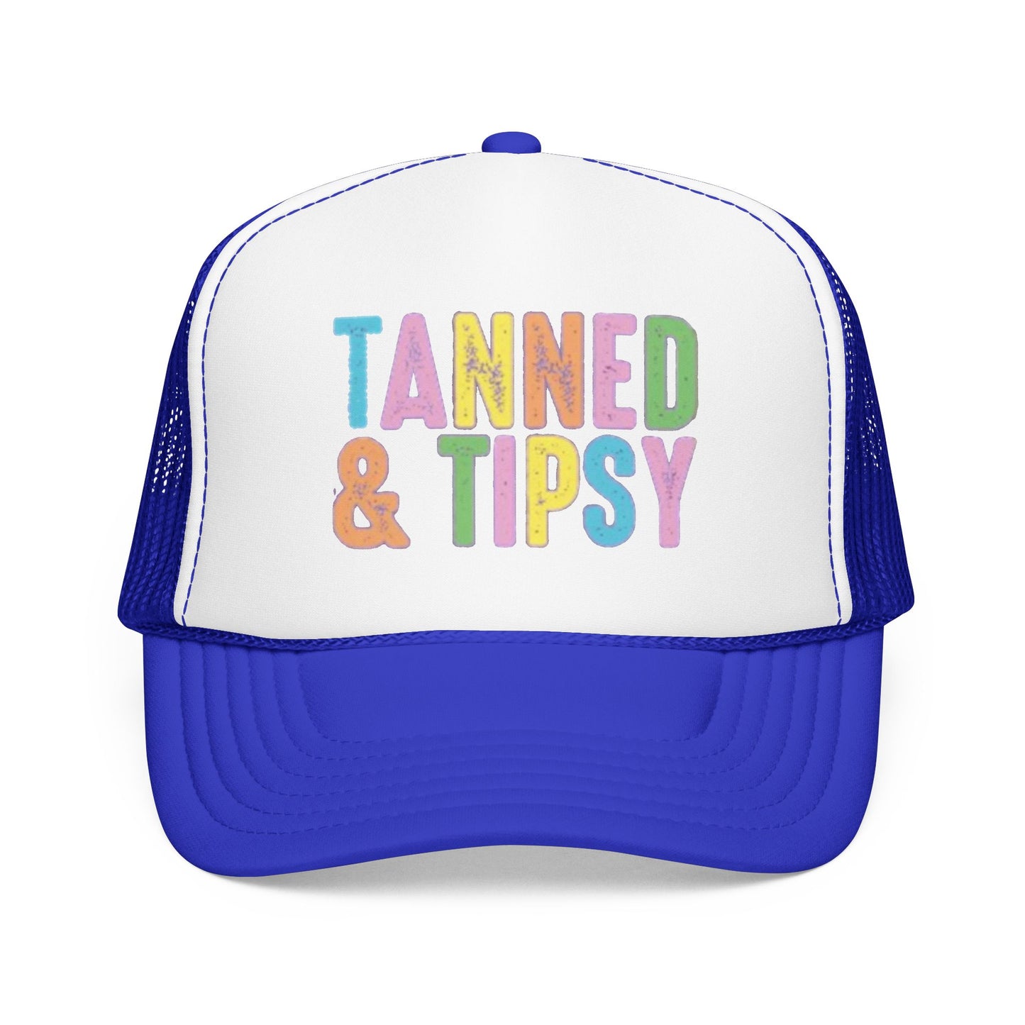 Tanned & Tipsy Trucker Hat — Colorful Summer Foam Cap