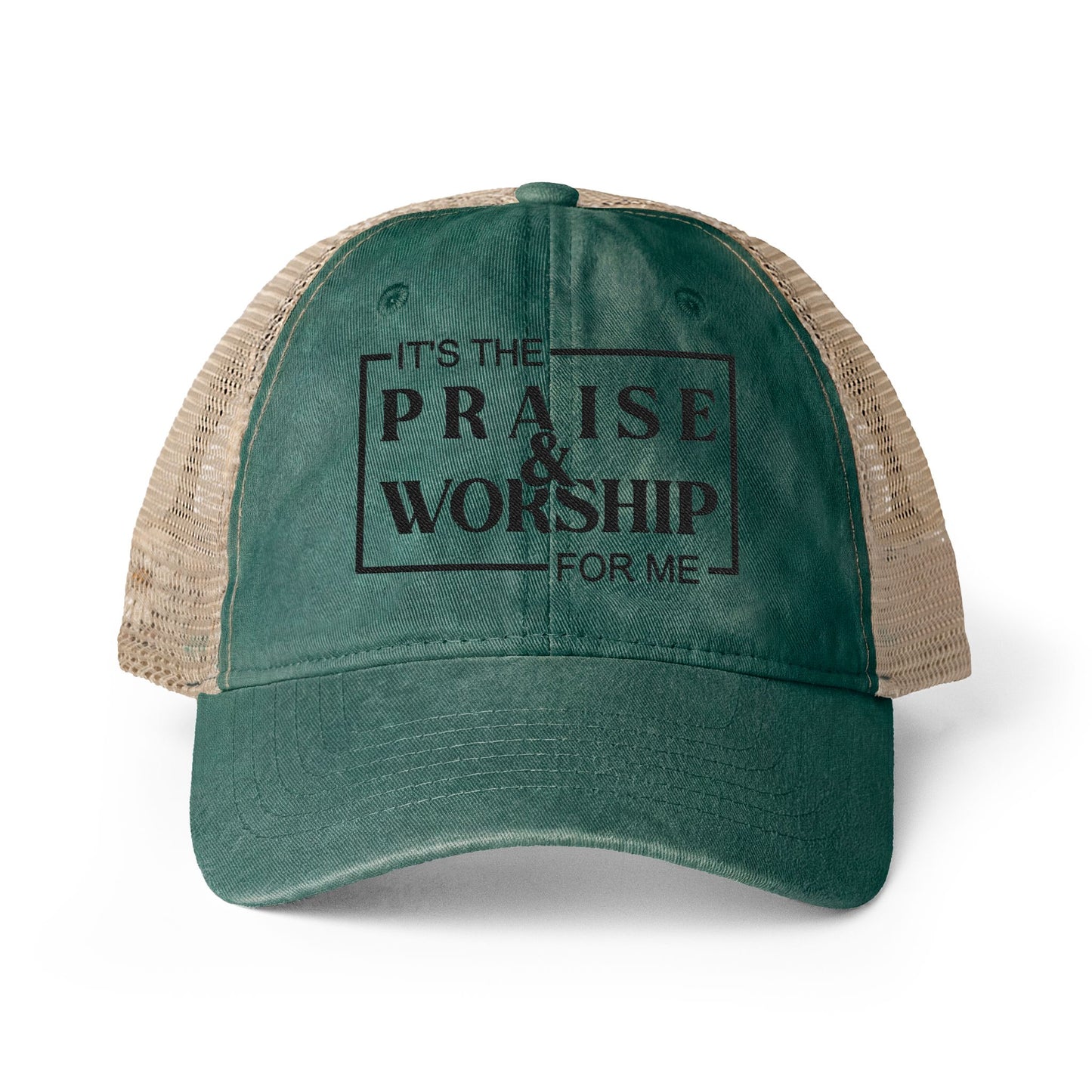 It's Praise and Worship | Women's Washed Mesh-Back Cap