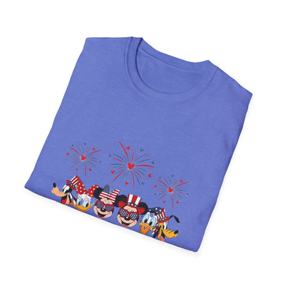 4th of July Graphic T-Shirt — Patriotic Fireworks & USA Icons Tee