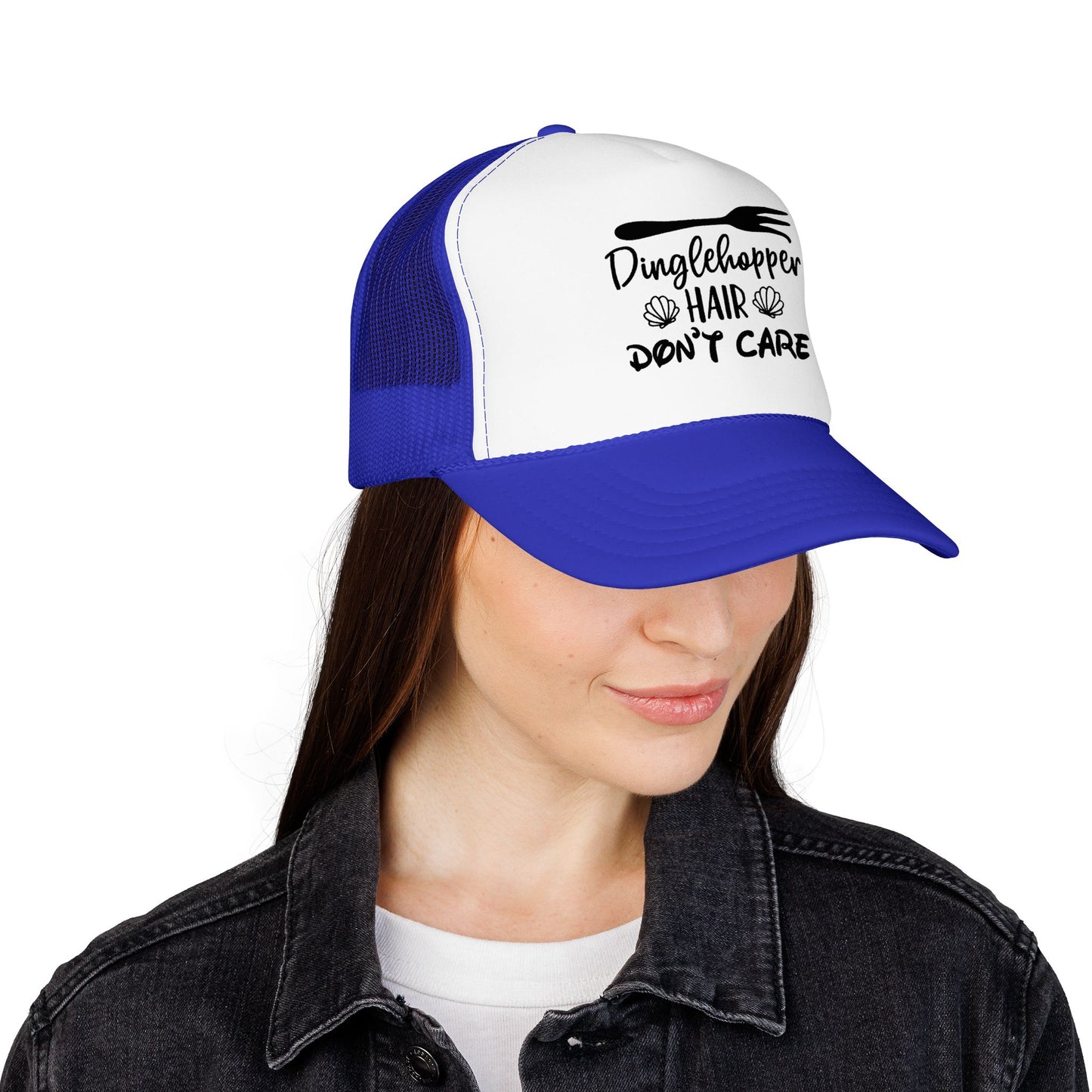 Dinglehopper Hair Don't Care; Trucker style hat