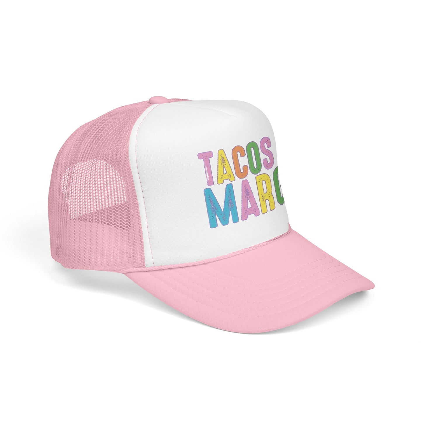 Trucker Hat — "Tacos & Margs" Colorful Retro Foam Mesh Cap