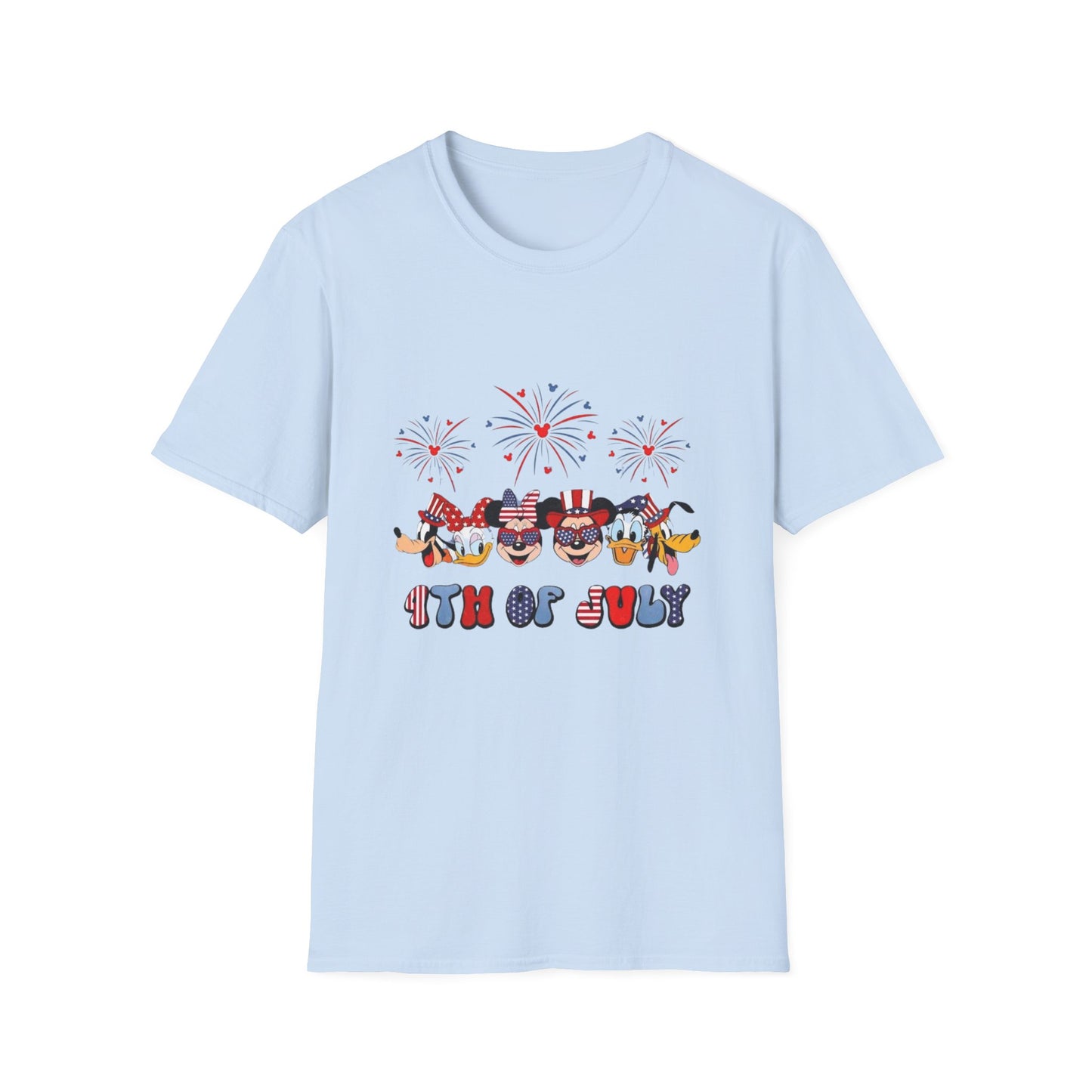 4th of July Graphic T-Shirt — Patriotic Fireworks & USA Icons Tee