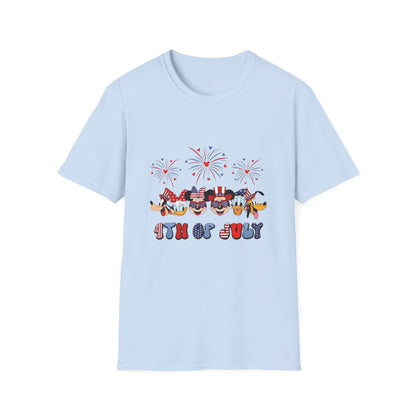 4th of July Graphic T-Shirt — Patriotic Fireworks & USA Icons Tee