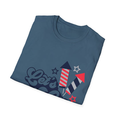 Let's Get Lit Fireworks T-Shirt — 4th of July Patriotic Party Tee