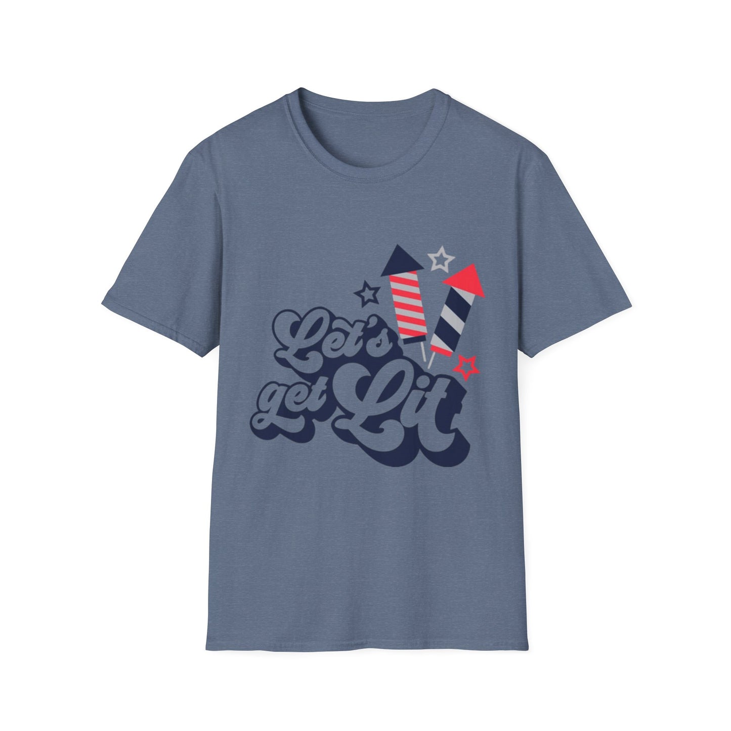 Let's Get Lit Fireworks T-Shirt — 4th of July Patriotic Party Tee