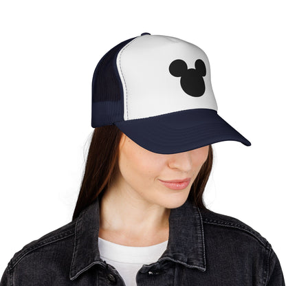 Mouse Silhouette Trucker | Black White Minimalist Cap