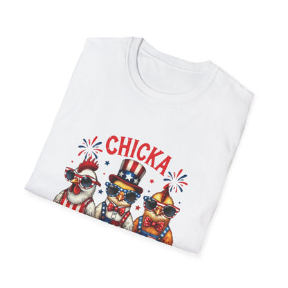 Chicka Boom Boom T-Shirt — Patriotic Trio Chickens 4th of July Tee