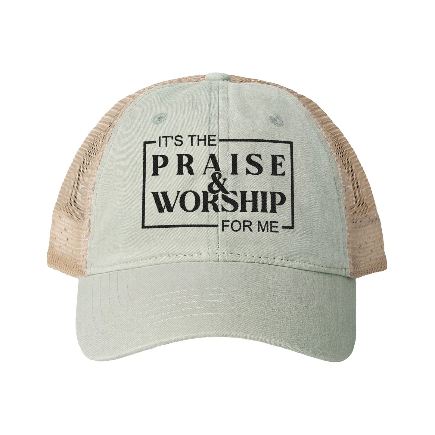 It's Praise and Worship | Women's Washed Mesh-Back Cap