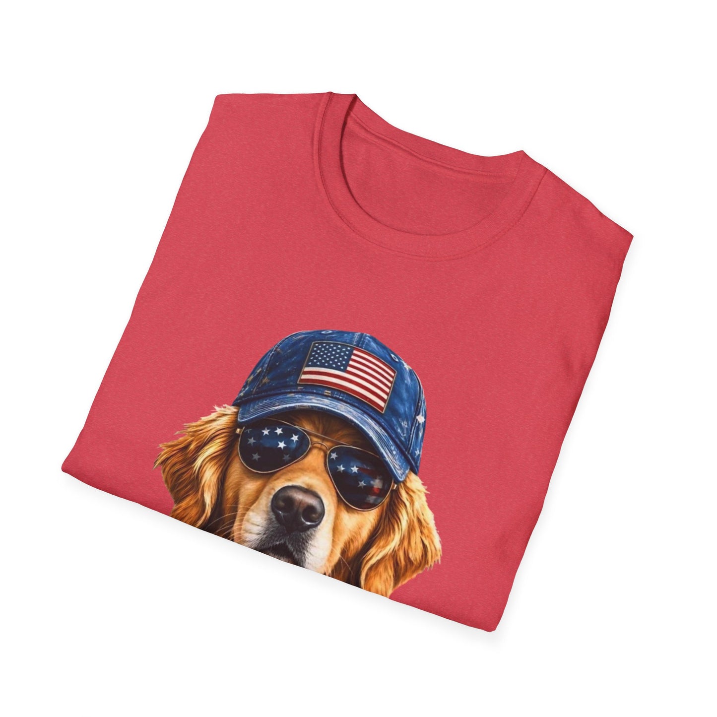 USA Golden Retriever Dog T-Shirt — Patriotic American Flag Tee